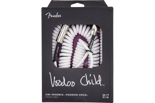 Hendrix Voodoo Child Coil Instrument Cable Straight/Angle 30' White