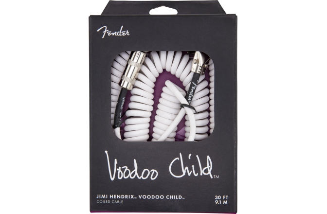 Cablu de Instrument Fender Hendrix Voodoo Child Coil Instrument Cable Straight/Angle 30' White
