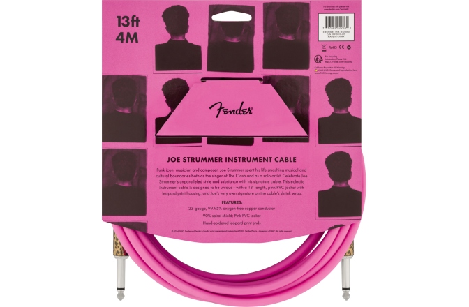Cablu de instrument  Fender Joe Strummer 13' Instrument Cable Pink Leopard 4 m