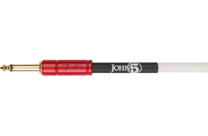 Cablu de Instrument Fender John 5 Instrument Cable White and Red 10'