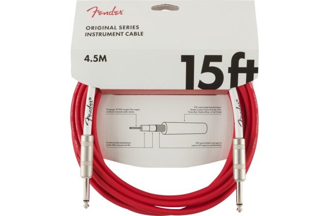 Cablu de Instrument Fender Original Series Instrument Cable 15' Fiesta Red