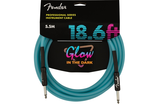 Cablu de Instrument Fender Professional Glow in the Dark Cable Blue 18.6'