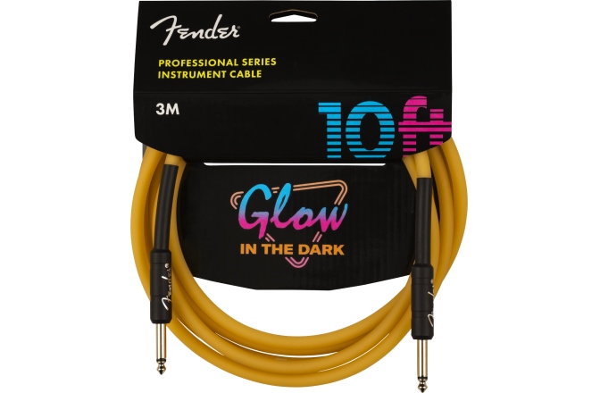 Cablu de Instrument Fender Professional Series Glow in the Dark Cable Orange 10'