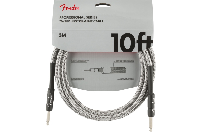 Cablu de Instrument Fender Professional Series Instrument Cable 10' White Tweed