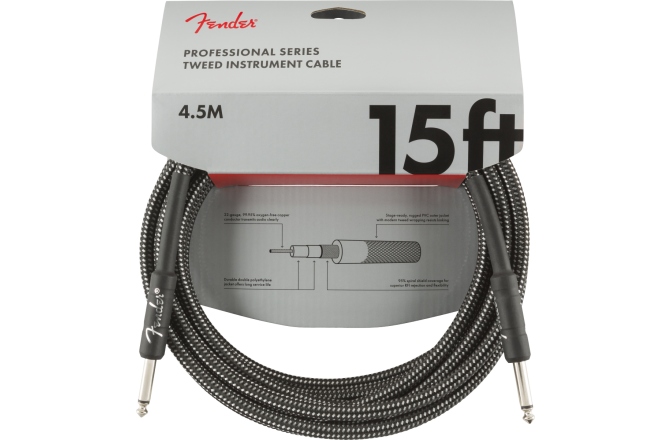 Cablu de Instrument Fender Professional Series Instrument Cable 15' Gray Tweed