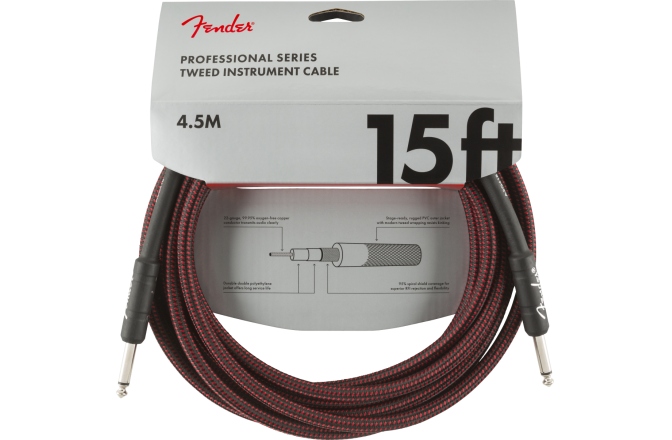 Cablu de Instrument Fender Professional Series Instrument Cable 15' Red Tweed