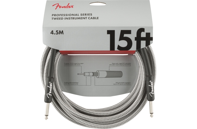 Cablu de Instrument Fender Professional Series Instrument Cable 15' White Tweed