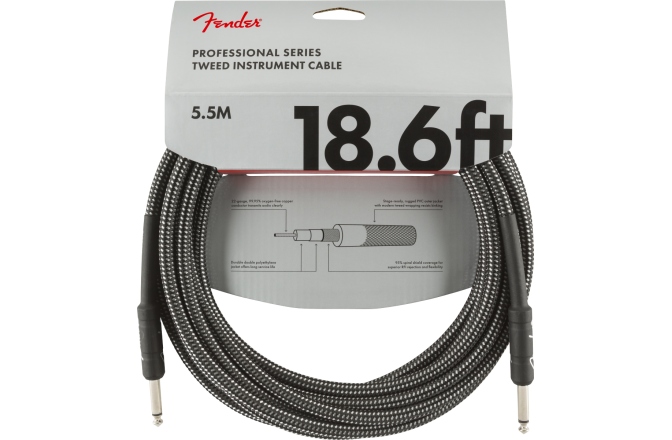 Cablu de Instrument Fender Professional Series Instrument Cable 18.6' Gray Tweed