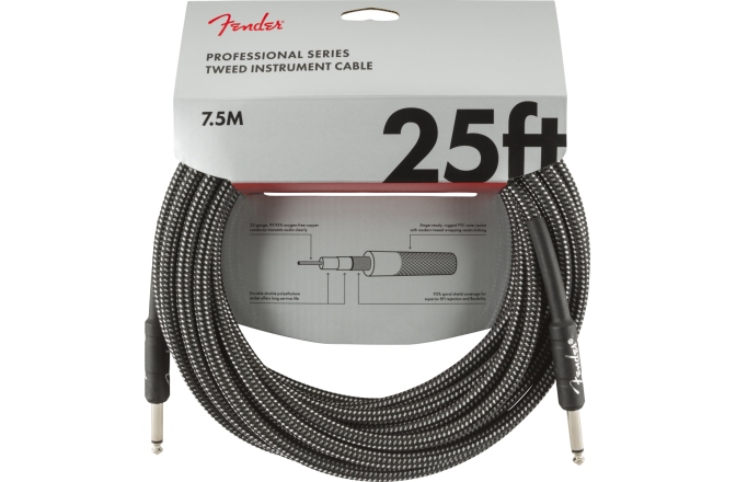 Cablu de Instrument Fender Professional Series Instrument Cable 25' Gray Tweed