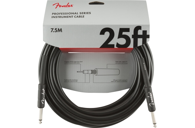 Cablu de Instrument Fender Professional Series Instrument Cable Straight/Straight 25' Black
