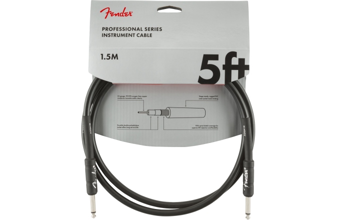 Cablu de Instrument Fender Professional Series Instrument Cable Straight/Straight 5' Black