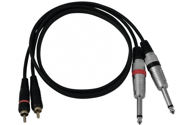 Cablu de interconectare Omnitronic Adaptercable 2xJack/2xRCA 1m bk