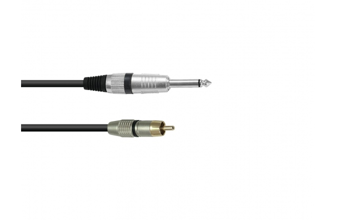 Cablu de interconectare Omnitronic Adaptercable RCA/Jack 0.9m bk
