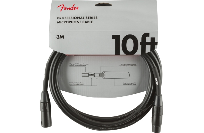 Cablu de Microfon Fender Professional Series Microphone Cable 10' Black