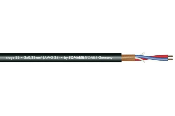 Microphone cable 2x0.22 BK Stage 22