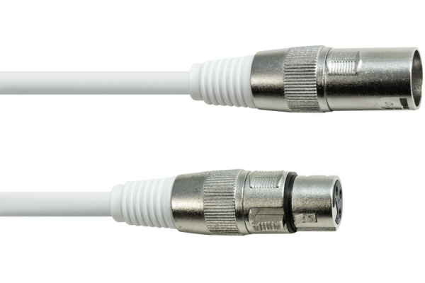 DMX cable XLR 3pin 1m white