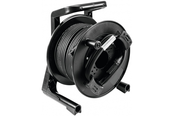 DMX cable drum XLR 30m bk Neutrik 2x0.22