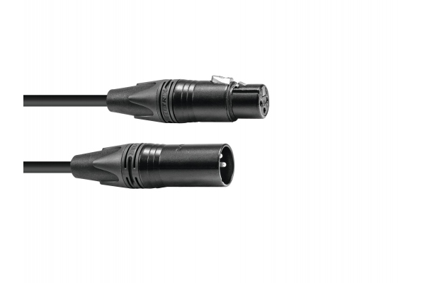 DMX cable XLR 3pin 1,5m bk Neutrik black connectors