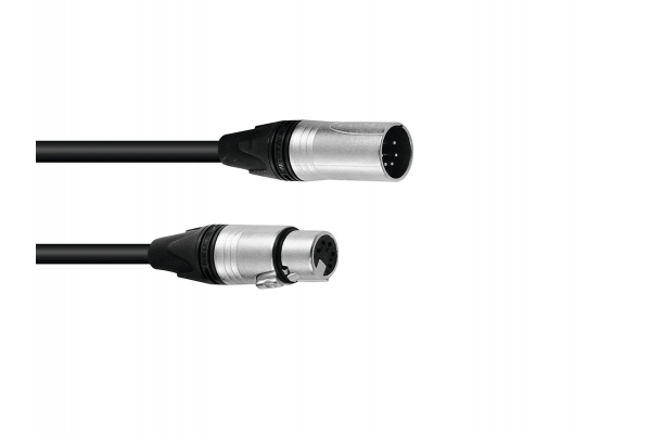 DMX cable XLR 5pin 1.5m bk Neutrik