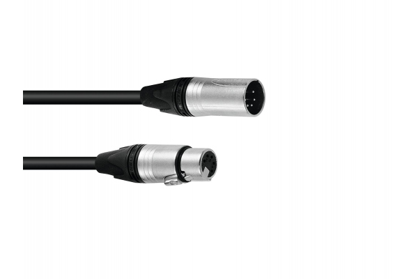 DMX cable XLR 5pin 1m bk Neutrik