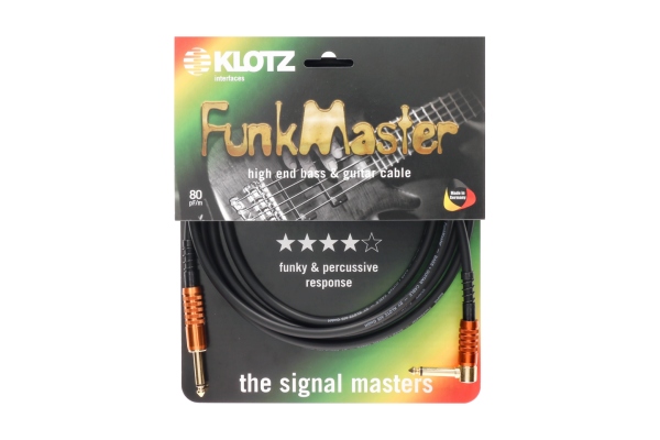 FunkMaster high end guitar & bass cable - 4.5 m - straight - angled