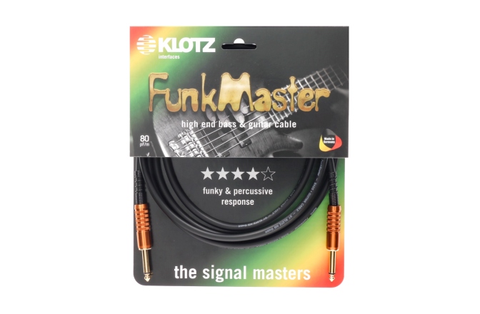 Cablu FunkMaster profesional Klotz FunkMaster high end guitar & bass cable - 4.5 m - straight - straight