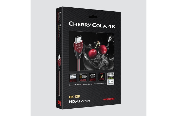 Cablu HDMI 48gbs, 8K-10K  Audioquest Cherry Cola 48 Hybrid Active Optical Cable (HAOC) 15m
