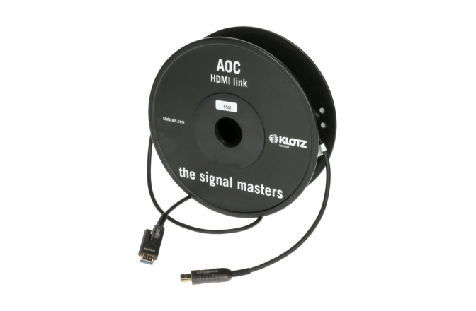 Cablu HDMI 4K premium Klotz HDMI 2.0 AOC Link - active optical cable with detachable HDMI-A to HDMI-D adapter - 20 m