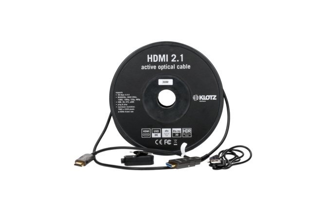 Cablu HDMI 8K  Klotz HDMI 2.1 AOC Link - active optical cable with detachable HDMI-A to HDMI-D adapter - 15 m