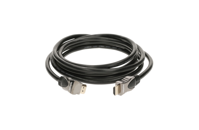 Cablu HDMI unghiular Klotz HDMI high speed with Ethernet cableHDMI plugs, straight - angled - 1 m