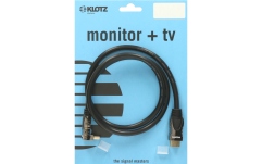 Cablu HDMI unghiular Klotz HDMI high speed with Ethernet cableHDMI plugs, straight - angled - 1 m