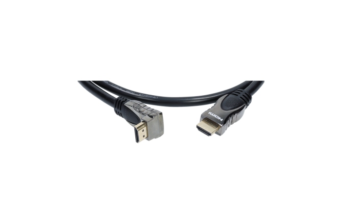 Cablu HDMI unghiular Klotz HDMI high speed with Ethernet cableHDMI plugs, straight - angled - 1 m