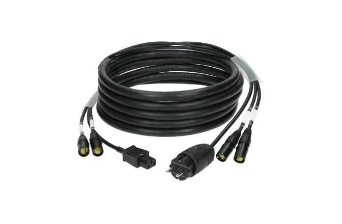 Cablu hibrid alimentare-date Klotz CAT7 & power 3G1.5 hybrid cable2x etherCON + Schuko => IEC - 16 A - 10 m