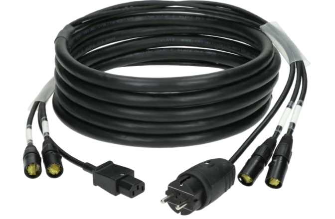 Cablu hibrid alimentare-date Klotz CAT7 & power 3G1.5 hybrid cable2x etherCON + Schuko => IEC - 16 A - 25 m