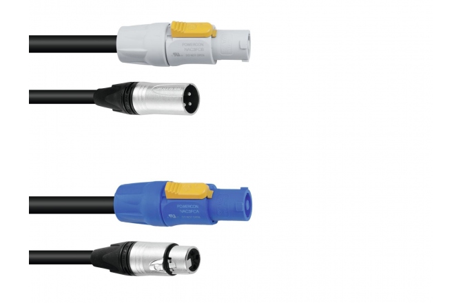 Cablu hibrid : DMX - alimentare. PSSO Combi cable DMX PowerCon/XLR 10m