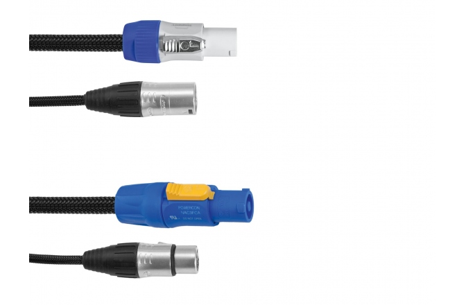 Cablu hibrid DMX - Powercon Eurolite Combi Cable DMX P-Con/3pin XLR 1,5m