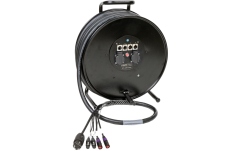 Cablu hibrid profesional Klotz CAT5e & DMX & power 3G2.5 hybrid cable drum2x etherCON + 2x XLR 5p + Schuko - HT582 - 10 A - 64 m