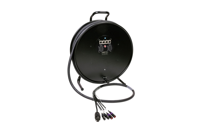 Cablu hibrid profesional Klotz CAT5e & DMX & power 3G2.5 hybrid cable drum2x etherCON + 2x XLR 5p + Schuko - HT582 - 16 A - 50 m