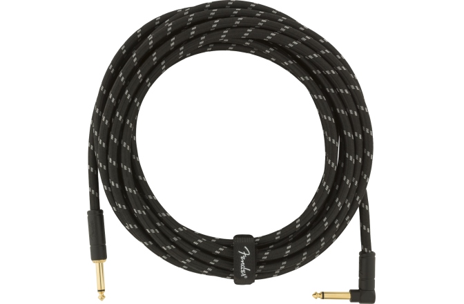 Cablu instrument Fender Deluxe Instrument Cable, Straight/Angle, 5.5m, Black Tweed
