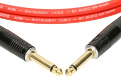 Cablu instrument fiabil Klotz pro instrument cable with metal jack by KLOTZ - 3 m - red - straight - straight