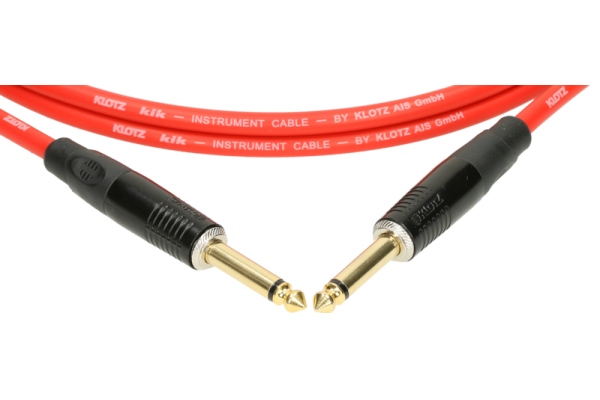 pro instrument cable with metal jack by KLOTZ - 3 m - red - straight - straight