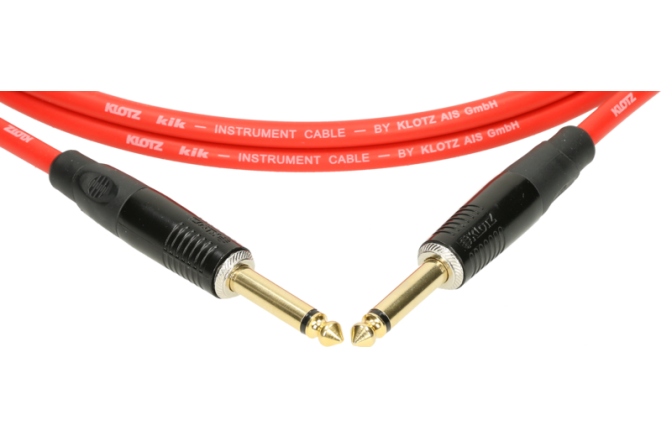 Cablu instrument fiabil Klotz pro instrument cable with metal jack by KLOTZ - 3 m - red - straight - straight