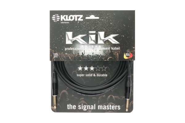 pro instrument cable with metal jack by KLOTZ - 6 m - black - straight - straight