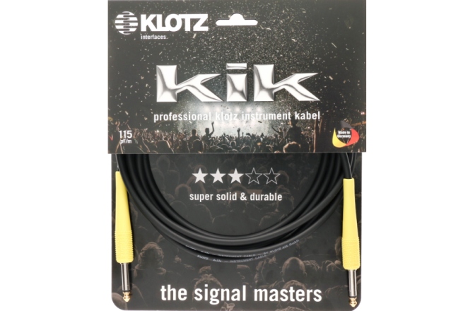 Cablu instrument flexibil Klotz pro instrument cable with colored sleeves - 1.5 m - lumi yellow