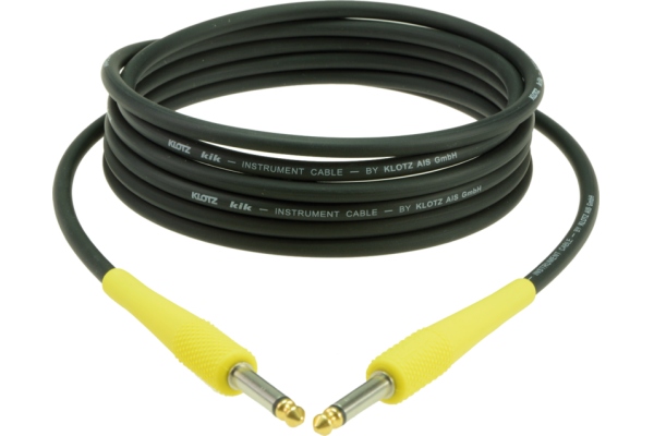 pro instrument cablewith colored sleeves - 4.5 m - lumi yellow