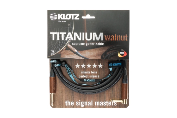 TITANIUM walnut - supreme guitar cable with walnut sleeves - 4.5 m