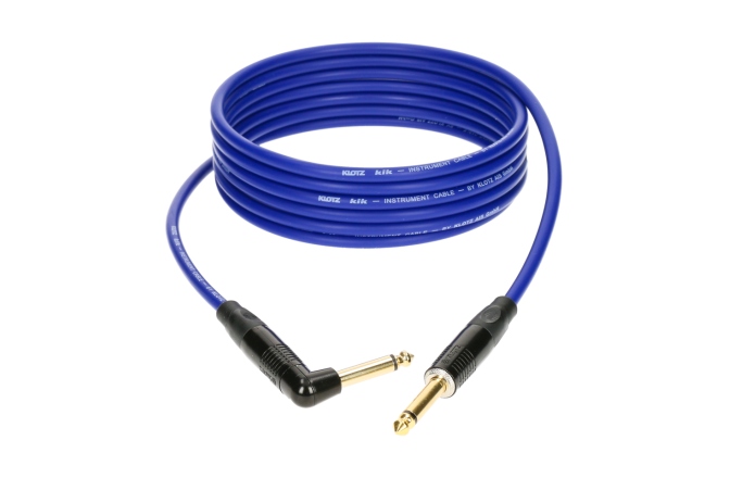 Cablu instrument KLOTZ Klotz pro instrument cable with metal jack by KLOTZ - 3 m - blue - straight - angled