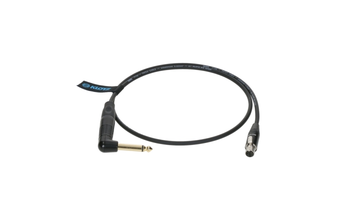 Cablu instrument premium Klotz premium instrument cable for bodypack transmitters by ShureTQG (mini XLR 4p) - jack mono, gold plated - jack angled - TQG locking