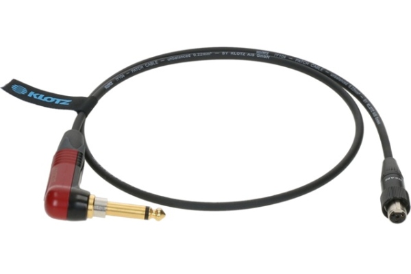 premium instrument cable for bodypack transmitters by ShureTQG (mini XLR 4p) - jack mono, gold plated - SilentPlug angled - TQG locking