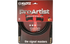Cablu instrument profesional Klotz PRO ARTIST professional guitar cable with metal jack and gold-plated contacts - by KLOTZ - 9 m - straight - straight